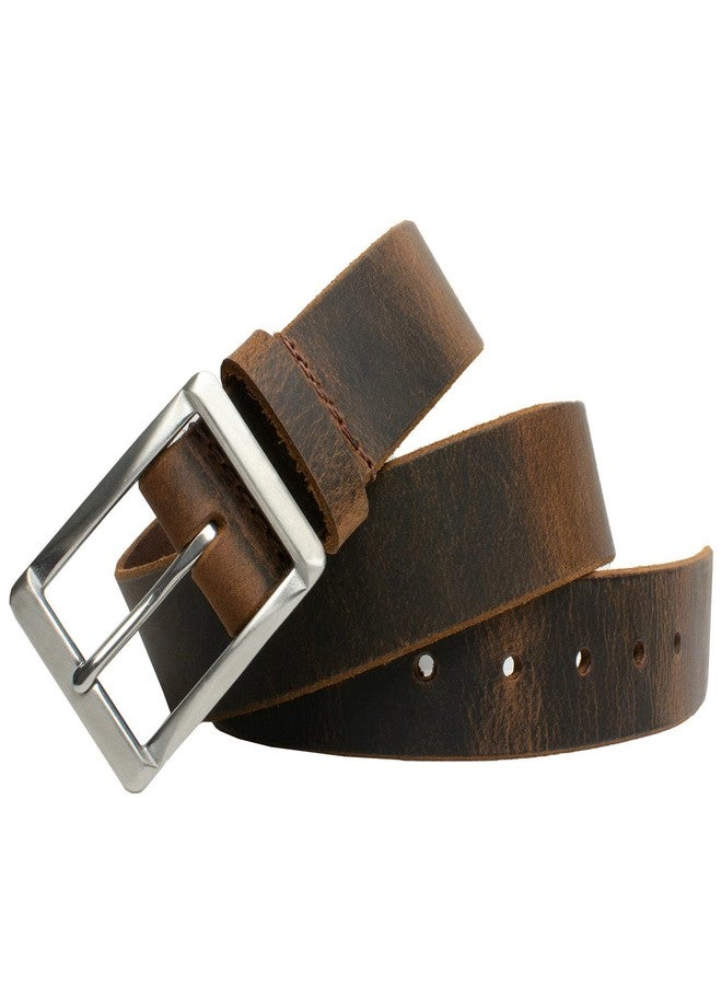 Nickel Smart The Site Manager Distressed Leather Brown Belt (44 inch) - Image 5